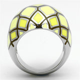 TK1173 - High polished (no plating) Stainless Steel Ring with Epoxy  in Multi Color - Alamode