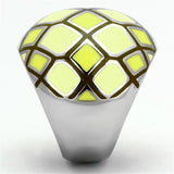 TK1173 - High polished (no plating) Stainless Steel Ring with Epoxy in Multi Color - Alamode - Flyclothing LLC