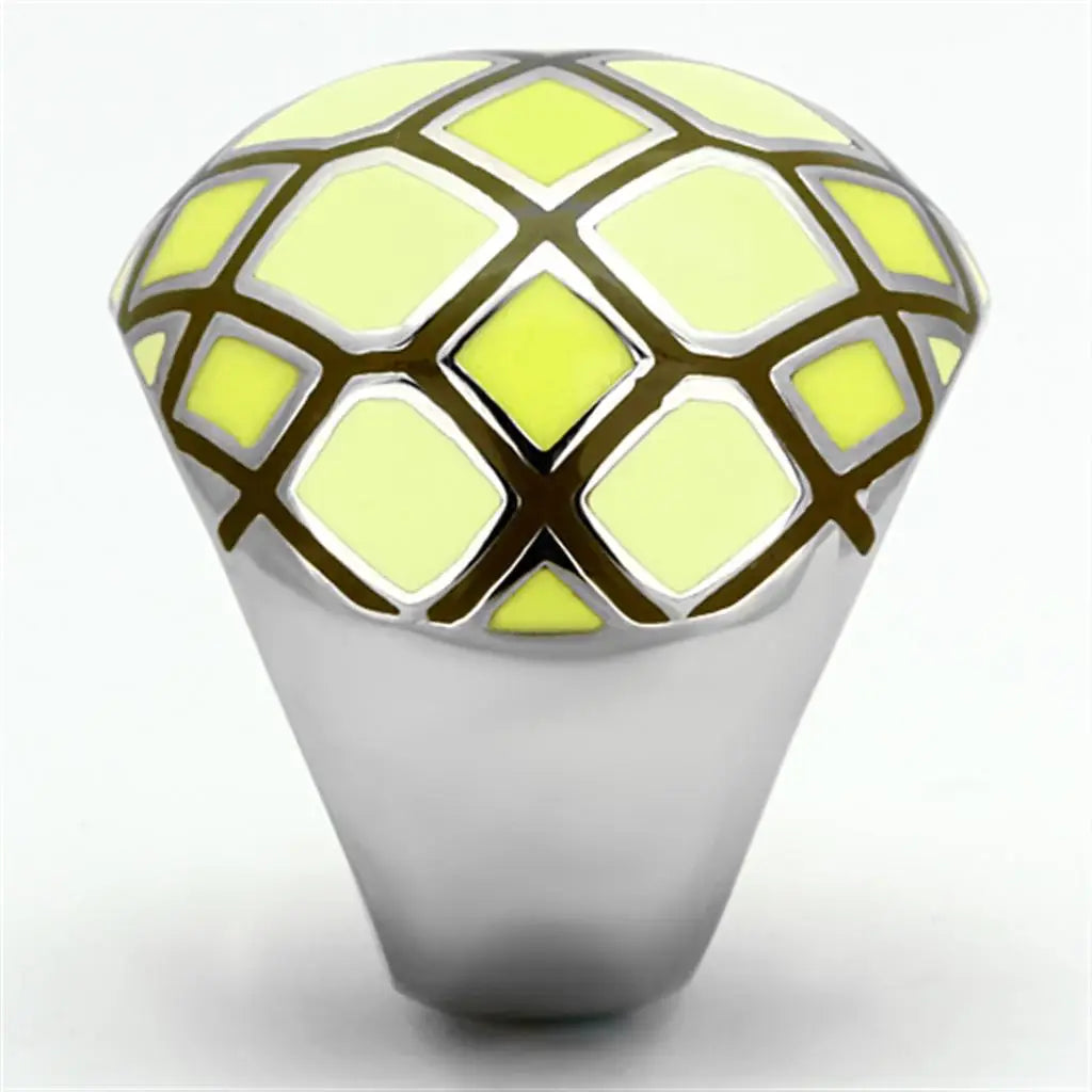 TK1173 - High polished (no plating) Stainless Steel Ring with Epoxy in Multi Color - Alamode - Flyclothing LLC