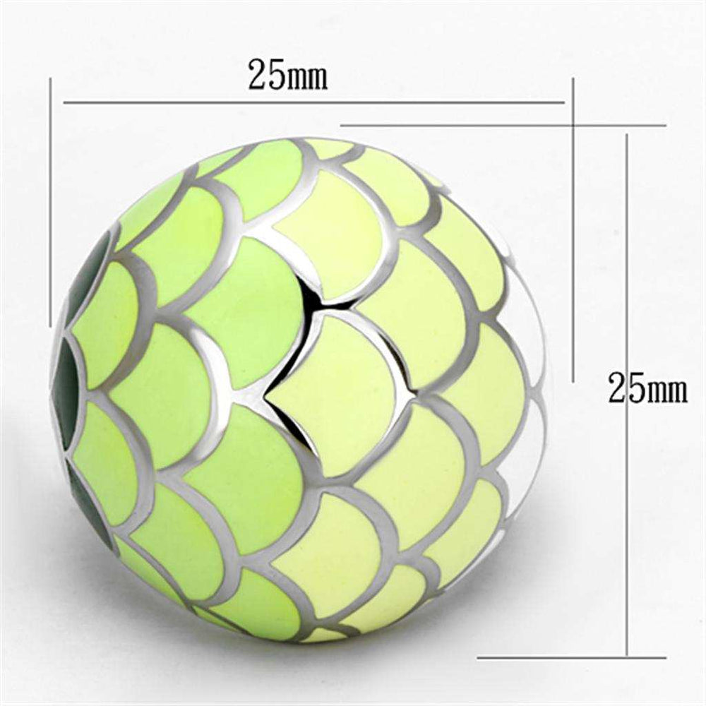 TK1174 - High polished (no plating) Stainless Steel Ring with Epoxy in Multi Color - Alamode - Flyclothing LLC