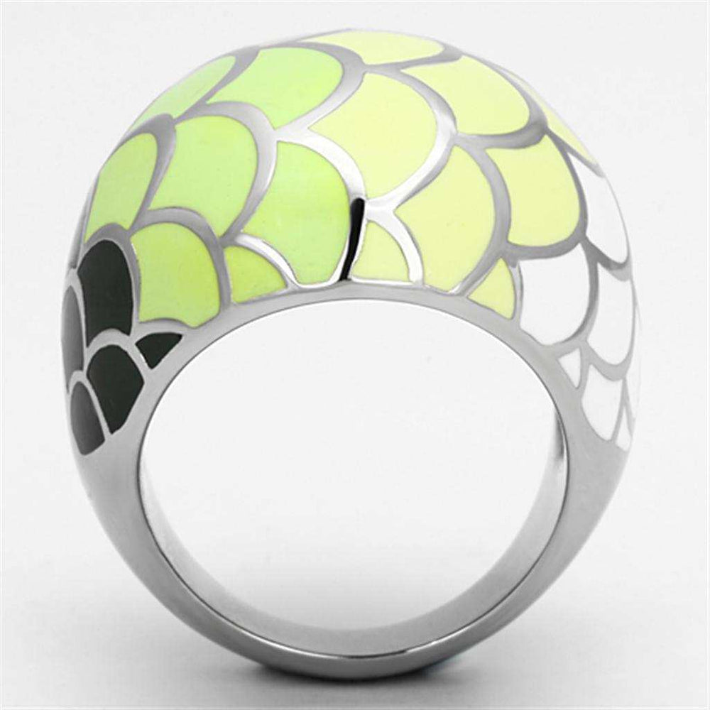 TK1174 - High polished (no plating) Stainless Steel Ring with Epoxy in Multi Color - Alamode - Flyclothing LLC