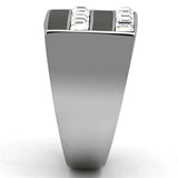TK1177 - High polished (no plating) Stainless Steel Ring with Top Grade Crystal in Clear - Alamode - Flyclothing LLC