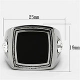 TK1182 - High polished (no plating) Stainless Steel Ring with Top Grade Crystal in Clear - Alamode - Flyclothing LLC