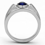 TK1184 - High polished (no plating) Stainless Steel Ring with Synthetic Synthetic Glass in Montana - Alamode