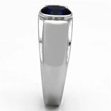 TK1184 - High polished (no plating) Stainless Steel Ring with Synthetic Synthetic Glass in Montana - Alamode - Flyclothing LLC