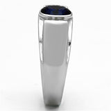 TK1184 - High polished (no plating) Stainless Steel Ring with Synthetic Synthetic Glass in Montana - Alamode