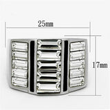 TK1185 - High polished (no plating) Stainless Steel Ring with Top Grade Crystal in Clear - Alamode - Flyclothing LLC