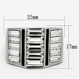 TK1185 - High polished (no plating) Stainless Steel Ring with Top Grade Crystal  in Clear - Alamode