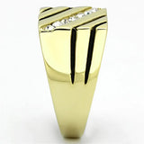 TK1190 - IP Gold(Ion Plating) Stainless Steel Ring with Top Grade Crystal in Clear - Alamode - Flyclothing LLC