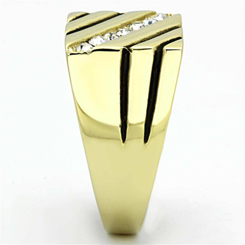 TK1190 - IP Gold(Ion Plating) Stainless Steel Ring with Top Grade Crystal in Clear - Alamode - Flyclothing LLC