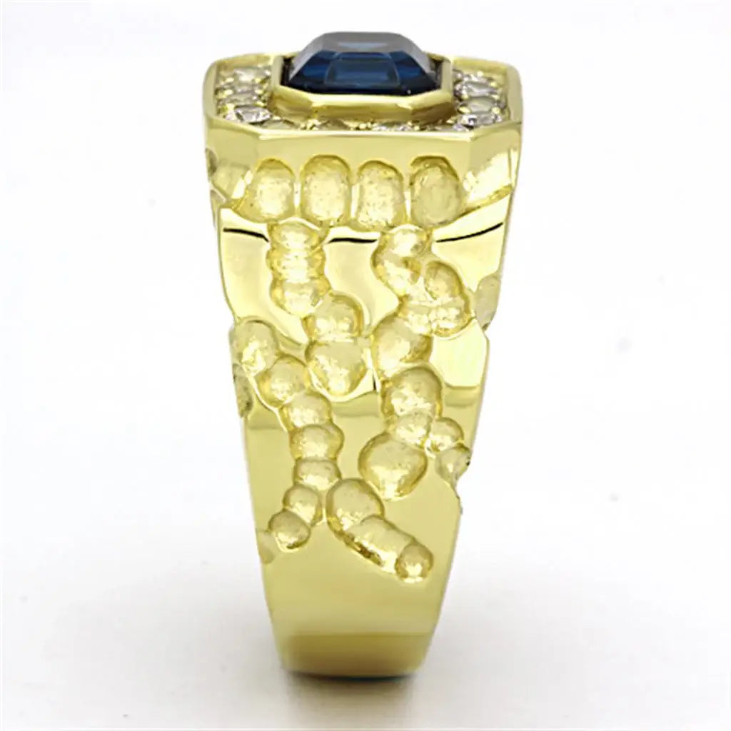 TK1192 - IP Gold(Ion Plating) Stainless Steel Ring with Top Grade Crystal in Montana - Alamode - Flyclothing LLC