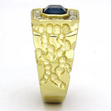 TK1192 - IP Gold(Ion Plating) Stainless Steel Ring with Top Grade Crystal in Montana - Alamode - Flyclothing LLC