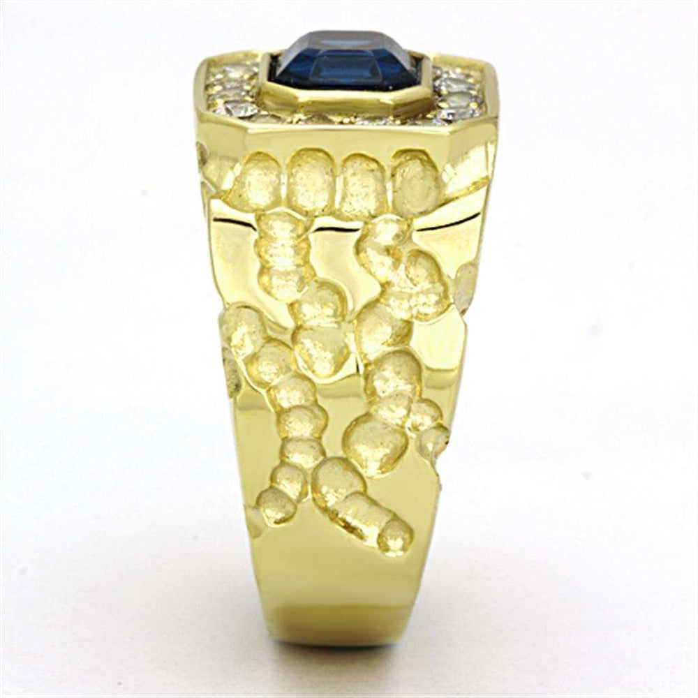 TK1192 - IP Gold(Ion Plating) Stainless Steel Ring with Top Grade Crystal in Montana - Alamode - Flyclothing LLC