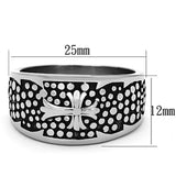 TK1196 - High polished (no plating) Stainless Steel Ring with Epoxy  in Jet - Alamode