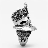 TK1201 - High polished (no plating) Stainless Steel Ring with Top Grade Crystal  in Clear - Alamode