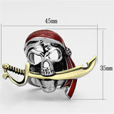 TK1205 - Two-Tone IP Gold (Ion Plating) Stainless Steel Ring with Epoxy  in Siam - Alamode