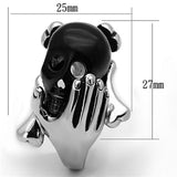 TK1206 - Two-Tone IP Black Stainless Steel Ring with Epoxy  in Jet - Alamode