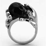 TK1206 - Two-Tone IP Black Stainless Steel Ring with Epoxy in Jet - Alamode - Flyclothing LLC