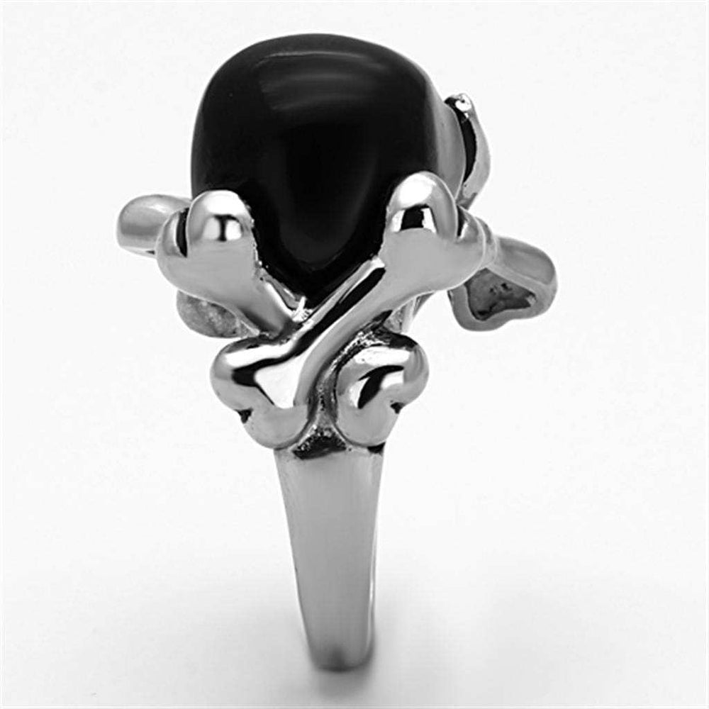 TK1206 - Two-Tone IP Black Stainless Steel Ring with Epoxy in Jet - Alamode - Flyclothing LLC