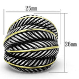 TK1209 - Two-Tone IP Gold (Ion Plating) Stainless Steel Ring with Epoxy  in Jet