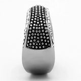 TK1216 - High polished (no plating) Stainless Steel Ring with Top Grade Crystal in Clear - Alamode - Flyclothing LLC