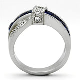 TK1222 - High polished (no plating) Stainless Steel Ring with Synthetic Synthetic Glass in Montana - Alamode - Flyclothing LLC