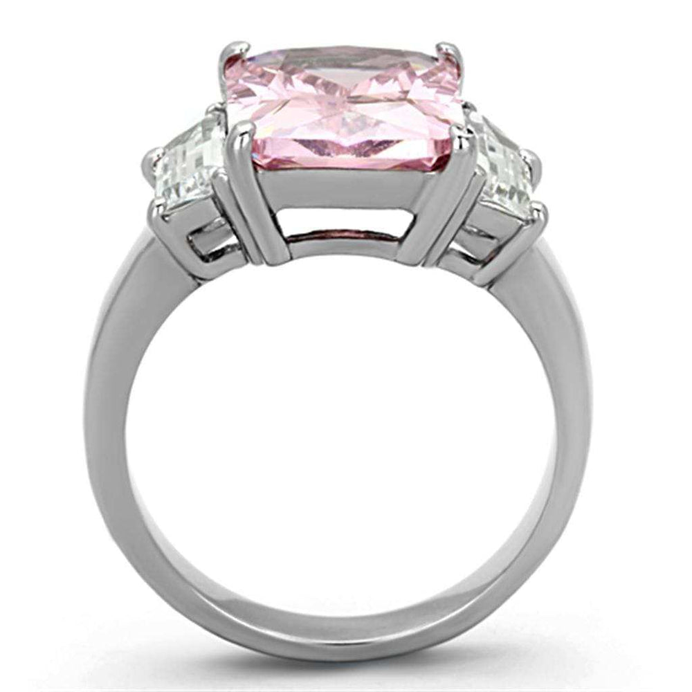 TK1224 - High polished (no plating) Stainless Steel Ring with AAA Grade CZ in Rose - Alamode - Flyclothing LLC