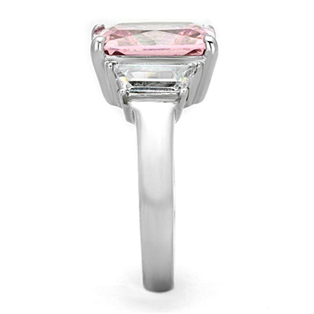 TK1224 - High polished (no plating) Stainless Steel Ring with AAA Grade CZ in Rose - Alamode - Flyclothing LLC