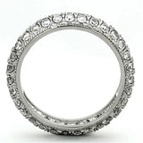 TK1225 - High polished (no plating) Stainless Steel Ring with AAA Grade CZ in Clear - Alamode - Flyclothing LLC