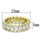 TK1234 - IP Gold(Ion Plating) Stainless Steel Ring with AAA Grade CZ  in Clear - Alamode