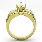 TK1235 - IP Gold(Ion Plating) Stainless Steel Ring with AAA Grade CZ in Clear - Alamode - Flyclothing LLC