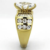 TK1235 - IP Gold(Ion Plating) Stainless Steel Ring with AAA Grade CZ in Clear - Alamode - Flyclothing LLC