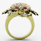 TK1290 - IP Gold(Ion Plating) Stainless Steel Ring with Top Grade Crystal  in Multi Color - Alamode
