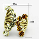 TK1291 - IP Gold(Ion Plating) Stainless Steel Ring with Top Grade Crystal in Multi Color - Alamode - Flyclothing LLC