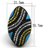 TK1294 - IP Black(Ion Plating) Stainless Steel Ring with Top Grade Crystal  in Citrine Yellow - Alamode