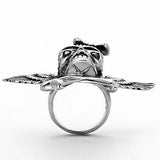 TK1314 - High polished (no plating) Stainless Steel Ring with Epoxy in Jet - Alamode - Flyclothing LLC