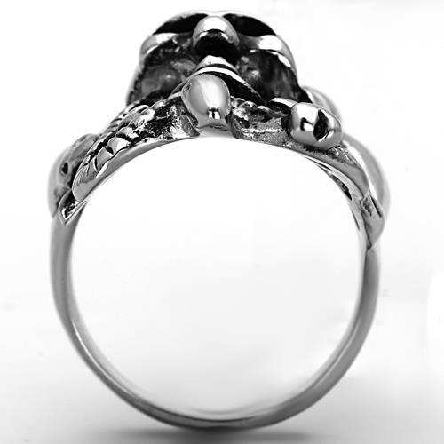 TK1315 - High polished (no plating) Stainless Steel Ring with Epoxy in Jet - Alamode - Flyclothing LLC