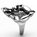 TK1315 - High polished (no plating) Stainless Steel Ring with Epoxy in Jet - Alamode - Flyclothing LLC