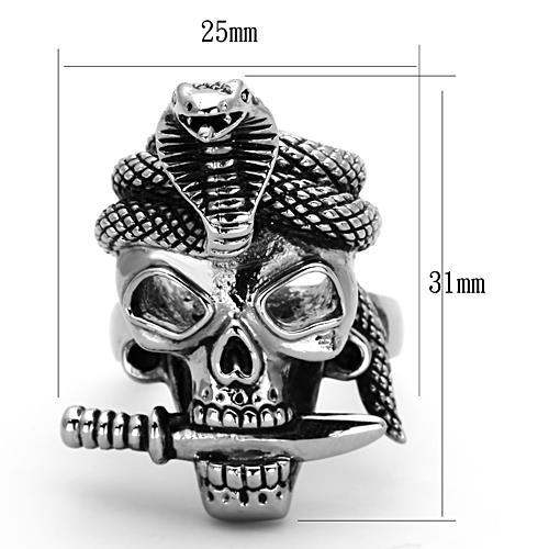 TK1316 - High polished (no plating) Stainless Steel Ring with Epoxy in Jet - Alamode - Flyclothing LLC