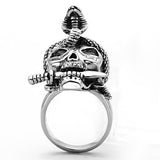 TK1316 - High polished (no plating) Stainless Steel Ring with Epoxy  in Jet - Alamode
