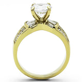 TK1323 - IP Gold(Ion Plating) Stainless Steel Ring with AAA Grade CZ in Clear - Alamode - Flyclothing LLC