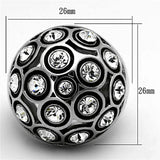TK1325 - High polished (no plating) Stainless Steel Ring with Top Grade Crystal in Clear - Alamode - Flyclothing LLC