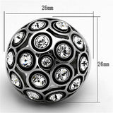 TK1325 - High polished (no plating) Stainless Steel Ring with Top Grade Crystal  in Clear