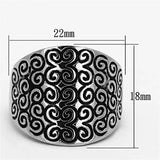 TK1329 - High polished (no plating) Stainless Steel Ring with No Stone - Alamode - Flyclothing LLC