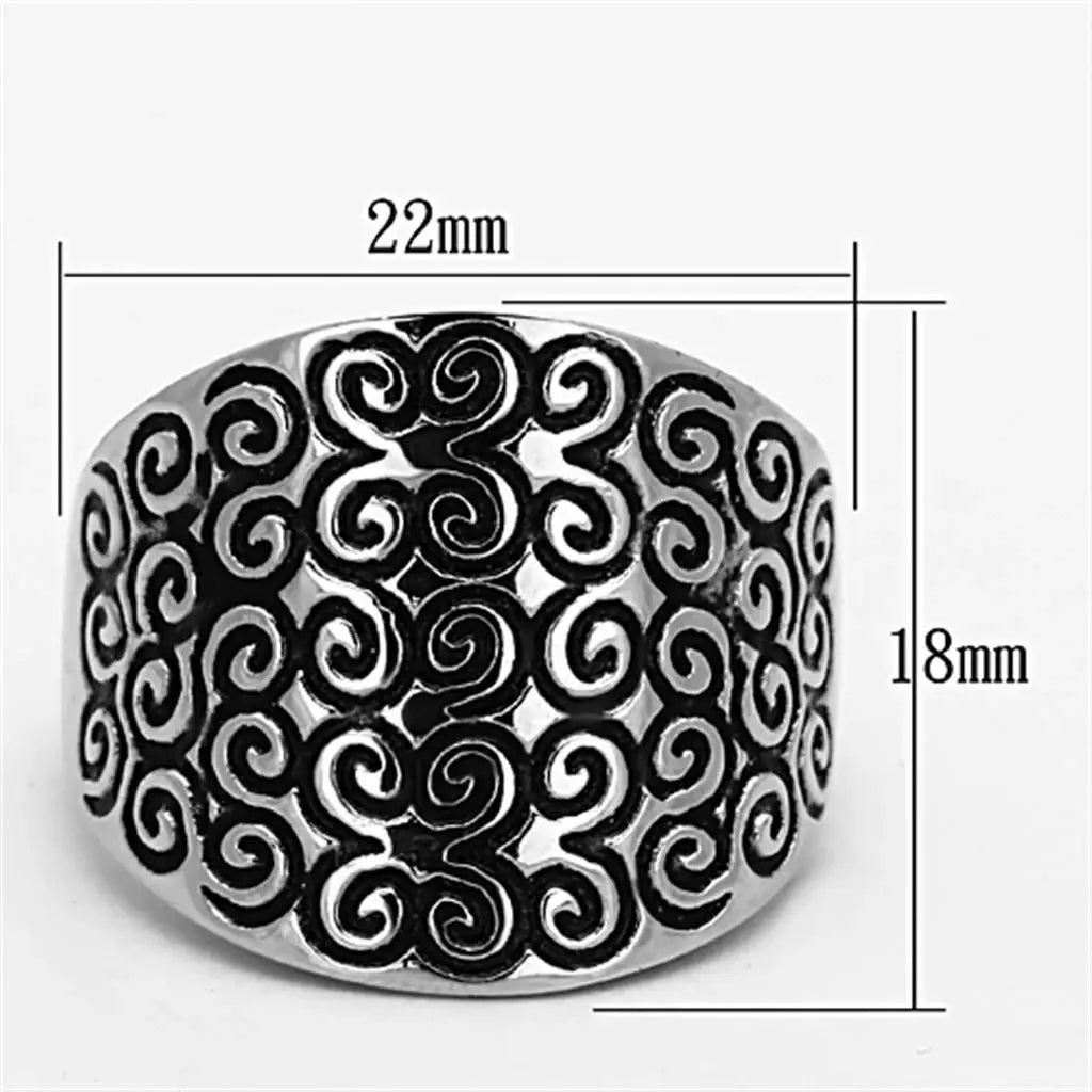 TK1329 - High polished (no plating) Stainless Steel Ring with No Stone - Alamode - Flyclothing LLC