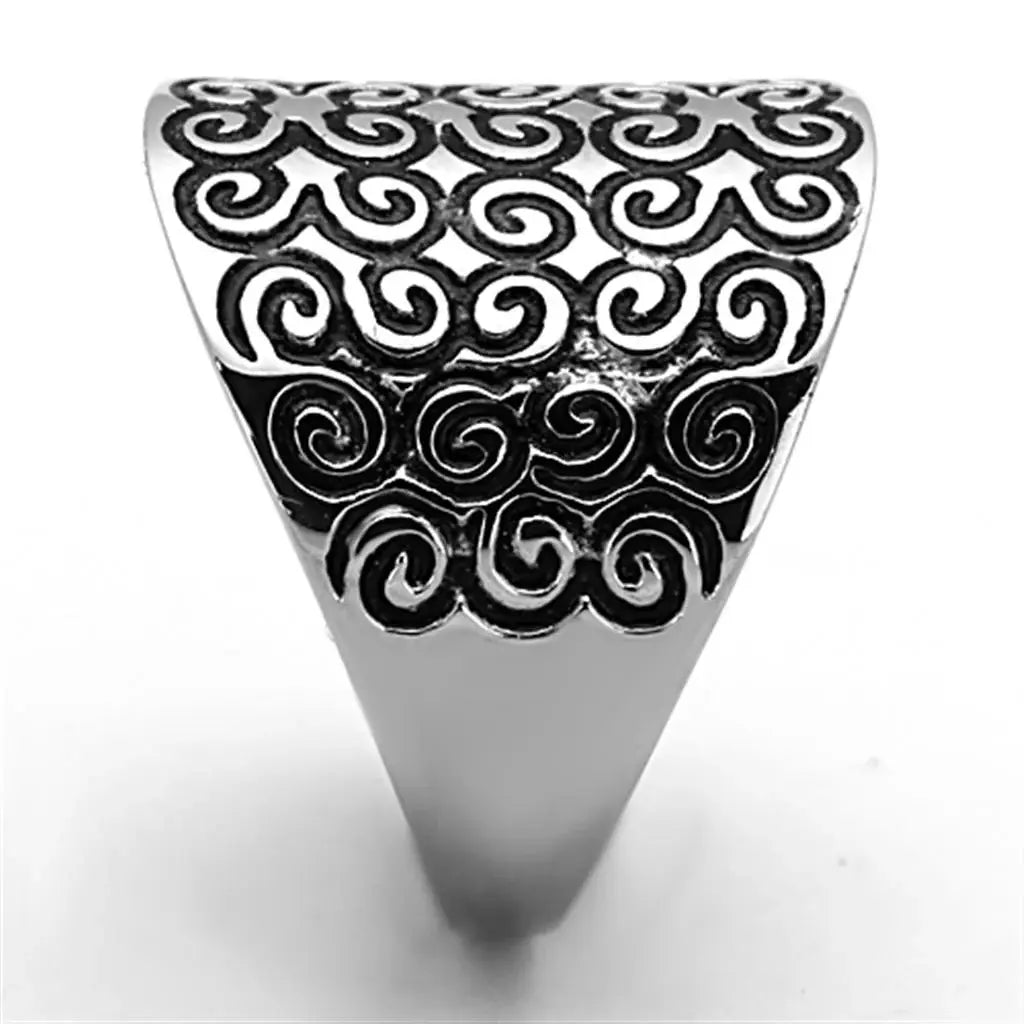 TK1329 - High polished (no plating) Stainless Steel Ring with No Stone - Alamode - Flyclothing LLC