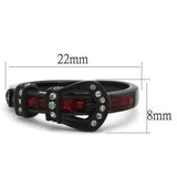 TK1334J - IP Black(Ion Plating) Stainless Steel Ring with Top Grade Crystal in Multi Color - Alamode - Flyclothing LLC