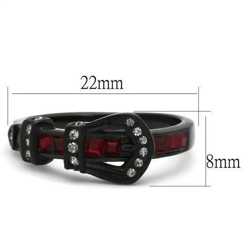 TK1334J - IP Black(Ion Plating) Stainless Steel Ring with Top Grade Crystal in Multi Color - Alamode - Flyclothing LLC