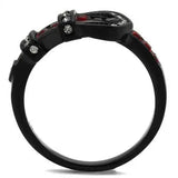 TK1334J - IP Black(Ion Plating) Stainless Steel Ring with Top Grade Crystal in Multi Color - Alamode - Flyclothing LLC