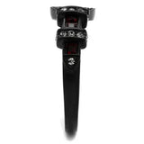 TK1334J - IP Black(Ion Plating) Stainless Steel Ring with Top Grade Crystal in Multi Color - Alamode - Flyclothing LLC
